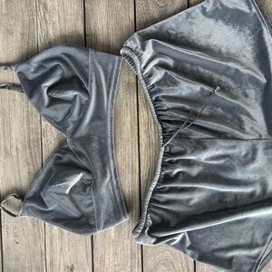 Victoria’s Secret  Grey Velvet Pajama Set Size Large